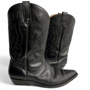 Tom Houston Men's Western Boots Vintage Black Riding Work Leather Cowboy 9 E
